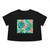 Tropical Leaf Serenade - Women's Flowy Cropped Tee