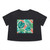 Tropical Leaf Serenade - Women's Flowy Cropped Tee