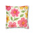 Whimsical Garden Blooms - Square Poly Canvas Pillowcase