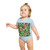 Tropical Leaf Symphony - Short Sleeve Baby Bodysuit