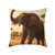 Graceful Elephant Dance - Square Poly Canvas Pillow
