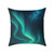 Galactic Aurora Waves - Square Poly Canvas Pillow