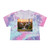 Barcelona Mosaic Dreams - Women's Tie-Dye Crop Tee