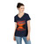 Sunset Over Tranquil Lake - Ladies' V-Neck T-Shirt