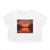 Sunset Over Tranquil Lake - Women's Flowy Cropped Tee