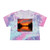Sunset Over Tranquil Lake - Women's Tie-Dye Crop Tee