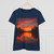 Sunset Over Tranquil Lake - Women's Midweight Cotton Tee