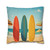 Retro Beach Vibes - Square Poly Canvas Pillowcase