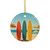 Retro Beach Vibes - Decorative Ceramic Ornaments, Double-Sided (1pc, 3pcs, 5pcs, 10pcs)