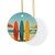 Retro Beach Vibes - Decorative Ceramic Ornaments, Double-Sided (1pc, 3pcs, 5pcs, 10pcs)