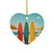 Retro Beach Vibes - Decorative Ceramic Ornaments, Double-Sided (1pc, 3pcs, 5pcs, 10pcs)
