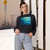 Ethereal Wave Dance - Women's Cropped Fleece Pullover