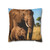 Gentle Elephant Embrace - Square Poly Canvas Pillowcase