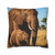Gentle Elephant Embrace - Square Poly Canvas Pillowcase