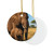 Gentle Elephant Embrace - Decorative Ceramic Ornaments, Double-Sided (1pc, 3pcs, 5pcs, 10pcs)
