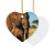 Gentle Elephant Embrace - Decorative Ceramic Ornaments, Double-Sided (1pc, 3pcs, 5pcs, 10pcs)