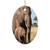 Gentle Elephant Embrace - Ceramic Ornaments, 2-Side Print