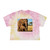 Gentle Elephant Embrace - Women's Tie-Dye Crop Tee