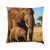 Gentle Elephant Embrace - Square Pillow