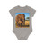Gentle Elephant Embrace - Baby Organic Short Sleeve Bodysuit