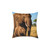 Gentle Elephant Embrace - Square Poly Canvas Pillow