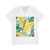 Tropical Leaf Harmony - Unisex Jersey Short Sleeve V-Neck Tee