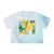 Tropical Leaf Harmony - Women's Tie-Dye Crop Tee