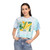 Tropical Leaf Harmony - Women's Tie-Dye Crop Tee