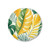 Tropical Leaf Harmony - Tufted Floor Pillow, Round