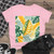 Tropical Leaf Harmony - Women's Midweight Cotton Tee