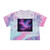 Luminous Cosmic Veil - Women's Tie-Dye Crop Tee