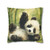 Whimsical Panda Play - Square Poly Canvas Pillowcase