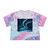 Celestial Aurora Dance - Women's Tie-Dye Crop Tee