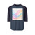Fluid Wave Symphony - Unisex Three-Quarter Sleeve Raglan Shirt