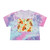 Whimsical Forest Fables - Women's Tie-Dye Crop Tee