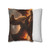 Golden Ember Leviathan - Square Poly Canvas Pillowcase
