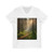 Whispering Pine Forest - Unisex Jersey Short Sleeve V-Neck Tee