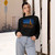Paris Twilight Elegance - Women's Cropped Fleece Pullover