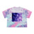 Ethereal Sphere Cascade - Women's Tie-Dye Crop Tee