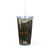 Serene Lake Reflection - Plastic Tumbler with Straw