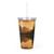 Serene Lake Reflection - Plastic Tumbler with Straw