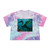 Emerald Depths Wyrm - Women's Tie-Dye Crop Tee