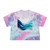 Fractal Wave Harmony - Women's Tie-Dye Crop Tee