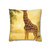 Gentle Giraffe Glow - Square Poly Canvas Pillowcase