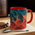 Fractal Harmony Waves - Colorful Accent Mugs, 11oz