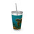 Serene Ocean Whisper - Sunsplash Tumbler with Straw, 16oz