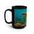 Serene Ocean Whisper - Black Mug, 15oz