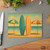 Retro Beach Getaway - Glass Cutting Board