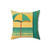 Retro Beach Getaway - Faux Suede Square Pillow