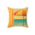 Retro Beach Getaway - Faux Suede Square Pillow